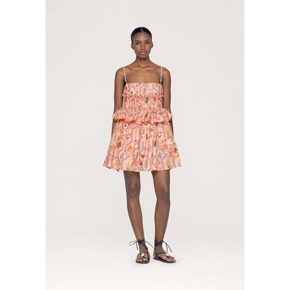 Agua Bendita Pink Floral Mini Dress
